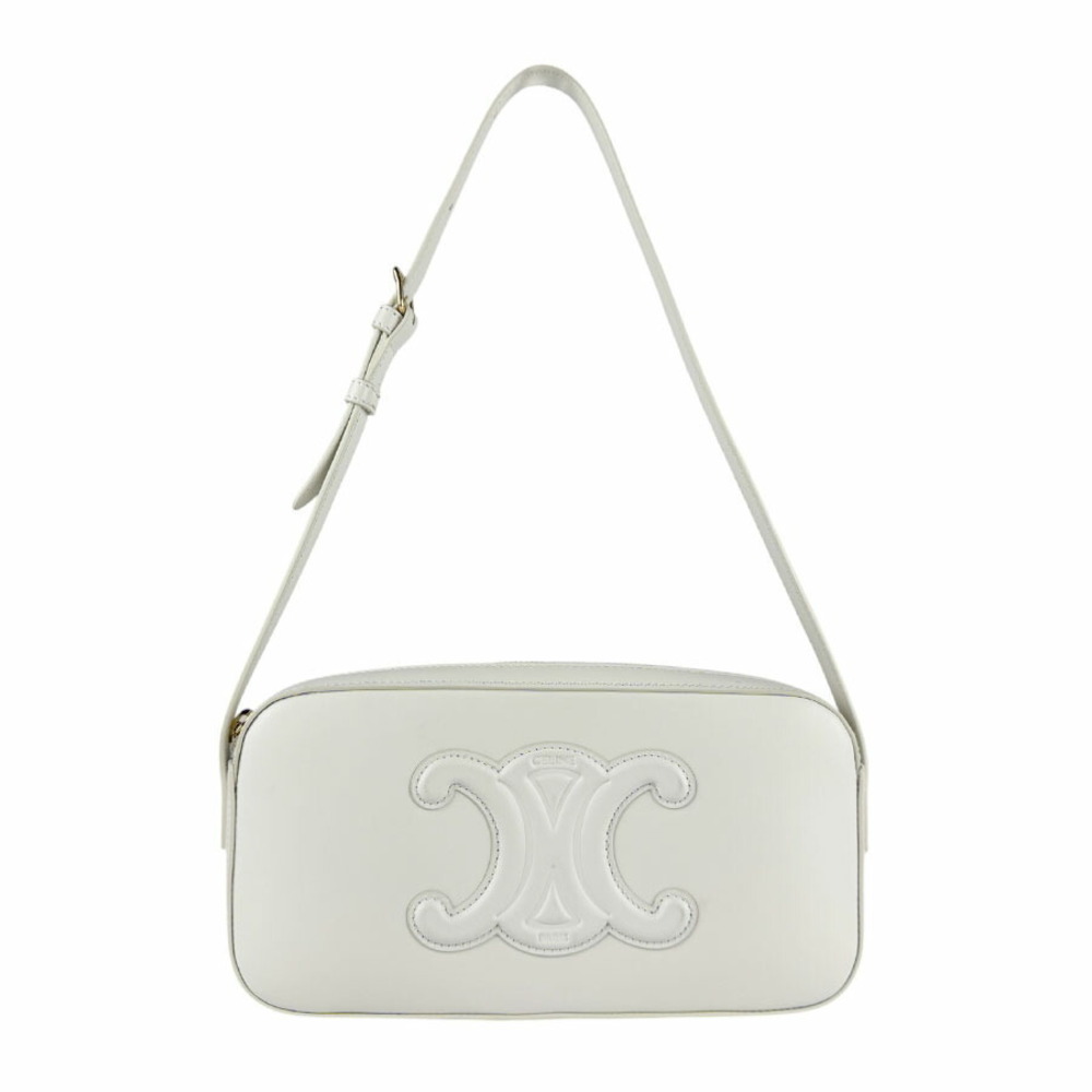 Celine Bag White Triomphe Leather Shoulder - Picture 2 of 4